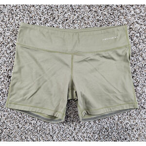 I Am Becoming IAB MFG Shorts Womens Sz 8 (M) Olive Green Workout Gym Activewear